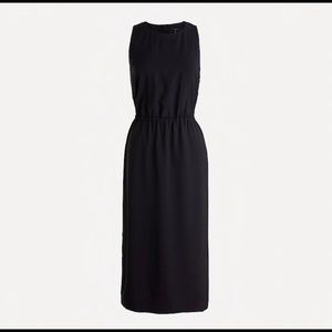 Jcrew sz 6 black button back midi dress